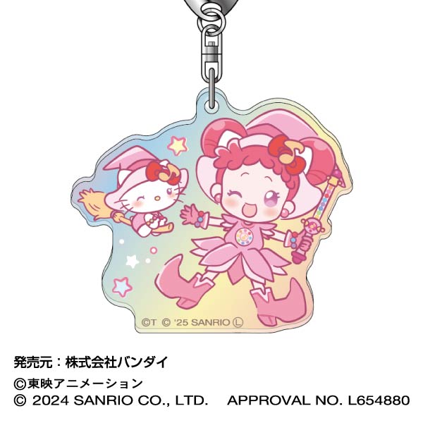 『おジャ魔女どれみ×サンリオキャラクターズ』アクリルキーホルダー オーロラTYPE  01 どれみ×ハローキティ